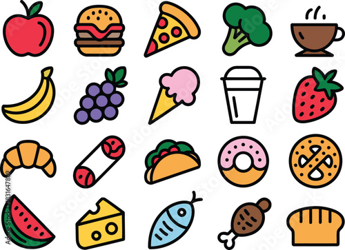 Assortment of popular food and drink items