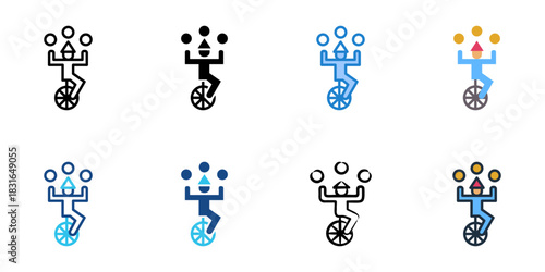 Attraction icon set multiple style vector collection. Editable Stroke 
