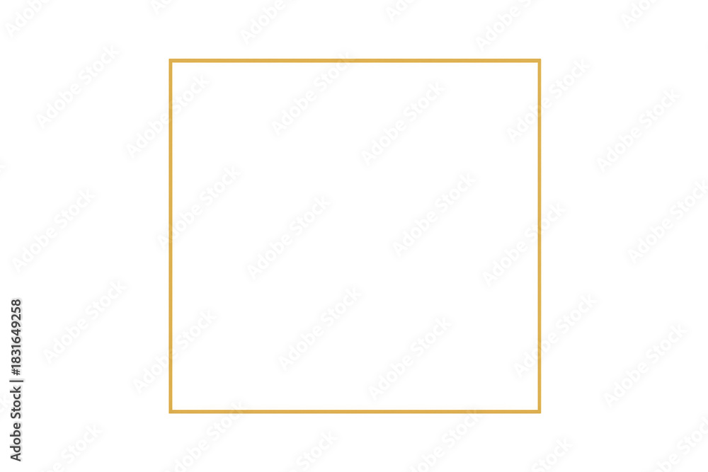 Fototapeta premium Golden square frame on transparent background