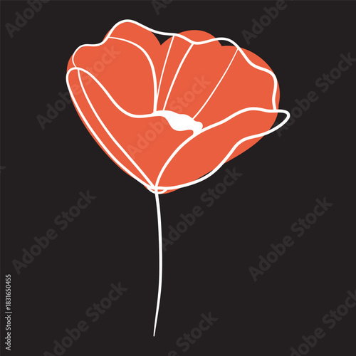 Elegant Hand drawn of flowers. Vector illustration.
