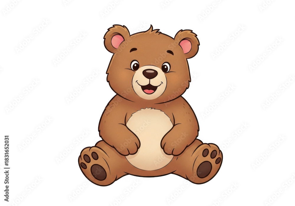 Obraz premium Cute teddy bear cartoon character isolated on transparent background for kids marketing and storybooks