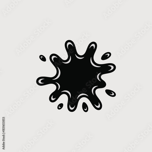Splat black ink splash vector graphic