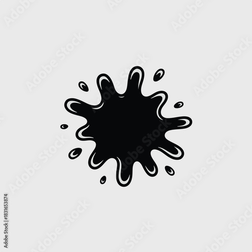 Splatter black ink shape