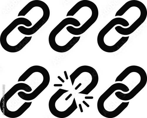 Link and broken link icons