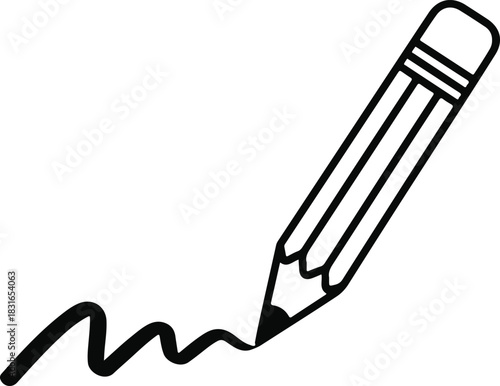 Pencil drawing wavy line