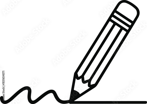 Pencil writing a line