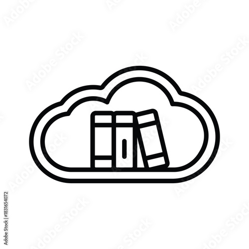 Take your hands on this creatively designed outline icon of cloud library