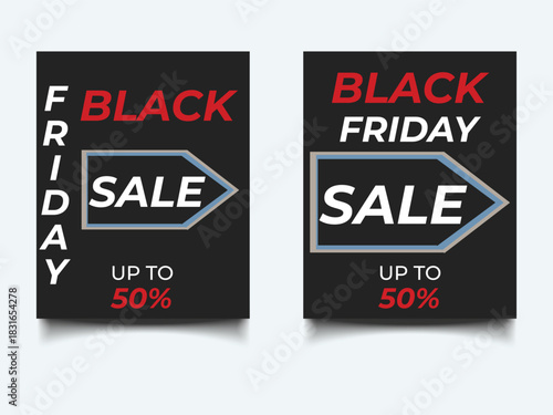 Black Friday Sale banner design template easy to customize simple and elegant design