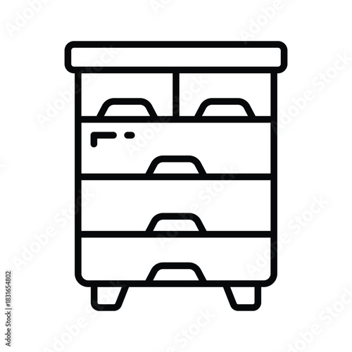 Creatively crafted amazing outline style icon of filing cabinet