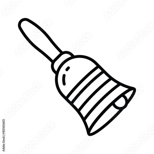 Classic ringing school bell outline style vector, ready to use icon