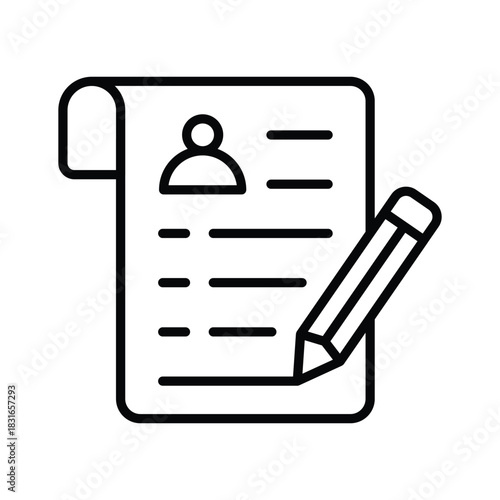 Here is a modern outline style icon of admission form, premium vector