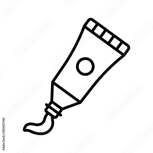 A paint tube icon symbolizing art class, creativity, and school drawing activities