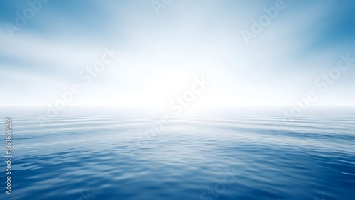 Fototapeta Naklejka Na Ścianę i Meble -  Calm blue ocean with bright sky and soft clouds background