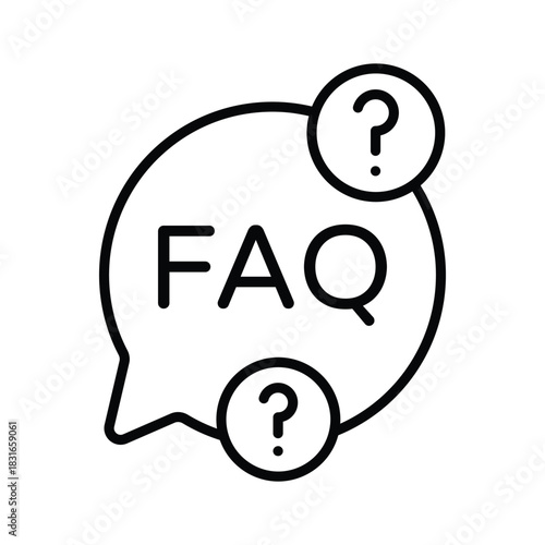 An amazing outline icon of faq, help, guidance, and student support