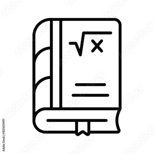Carefully designed amazing outline icon of math book, education and learning