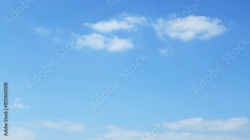 Time lapse of beautiful blue sky with white clouds