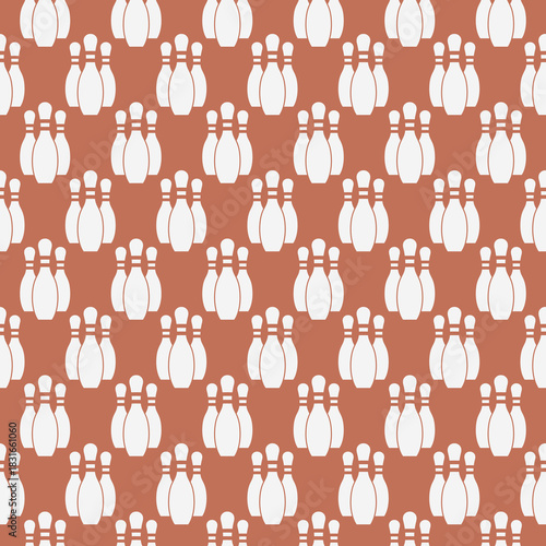 Bowling pin isolated seamless pattern on color background