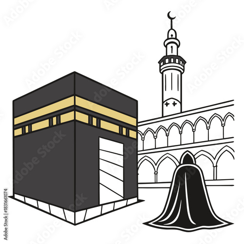 World famous building for Makkah Kaaba Saudi Arabia.