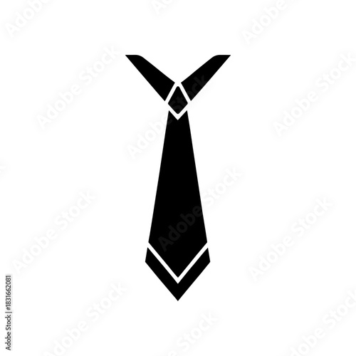 Business Attire Necktie Vector Icon Isolated.