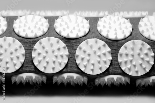 Massage mat with spikes. A useful massager for health. 
