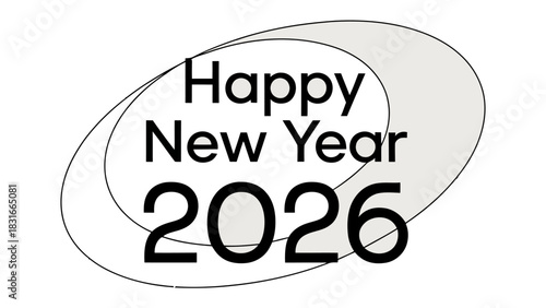 Countdown to a Fresh Start: A simple yet elegant design announces the dawn of a new year, creating anticipation for the resolutions and possibilities of 2026. 