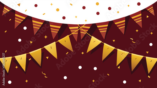 Golden confetti background with a blank white paper in the center, creating a festive and celebratory atmosphere..eps