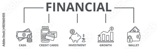 Financial banner web icon vector illustration concept