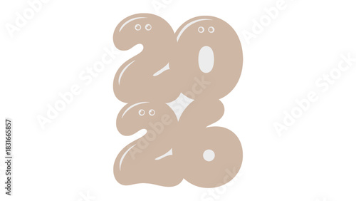 New Year's Eve 2020: Whimsical numbers 2020 playfully celebrate the turning of the year. Capturing the spirit of hope and a fresh start.