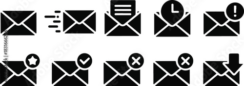 Email message vector icon collection