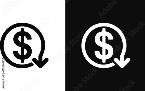 Dollar decrease icon