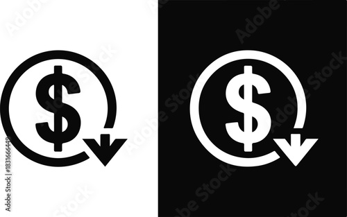Price drop icon for financial concepts