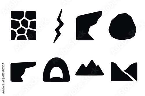 Bold climbing icons for outdoor adventure and expedition design