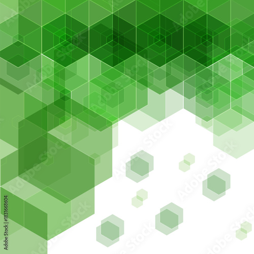 Green hexagon background in polygonal style. Vector template for presentations, advertisements, brochures, banners and more. eps 10