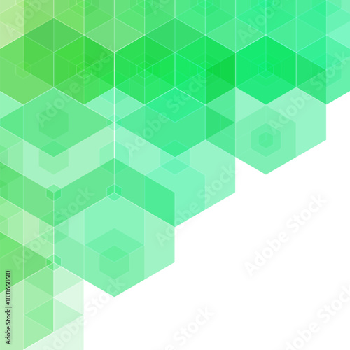 Green hexagon background. Vector graphics. Presentation template. eps 10