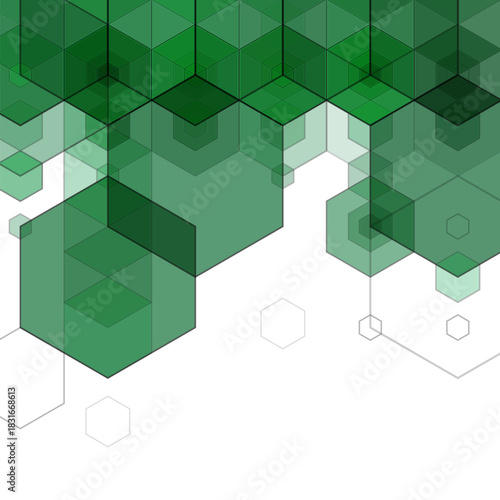 Abstract polygonal background. Vector geometric template for the presentation of promotional materials. Website background layout design. Green hexagon. eps 10