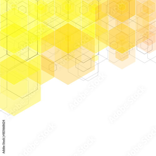 Yellow hexagon background. Presentation template. Vector background. eps 10