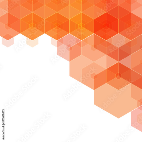 Abstract vector background. Geometric image. polygonal style. Orange hexagon. eps 10