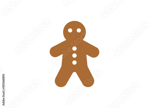 A charming gingerbread man stands alone, a festive icon of Christmas joy and holiday baking, perfect for seasonal designs and cheerful illustrations.