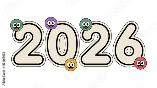 Year 2026: An eye-catching graphic highlighting the year 2026, brought to life with friendly, cartoon-like elements.