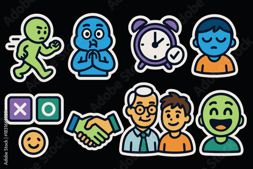 Colorful emotional icons collection for communication and design