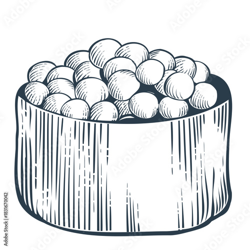 Hand-Drawn Illustration of Sushi⁠
