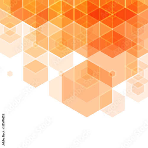 Abstract vector background. Geometric image. polygonal style. Orange hexagon. eps 10