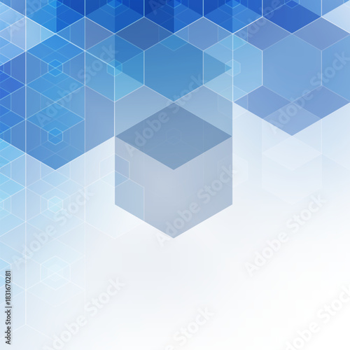 Abstract vector background. Mosaic. polygonal style. Blue hexagons. Template for presentation, advertising, banner, cover. eps 10