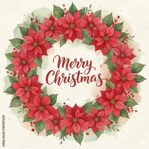 Watercolor Merry Christmas Lettering Collection – Festive Holiday Illustrations