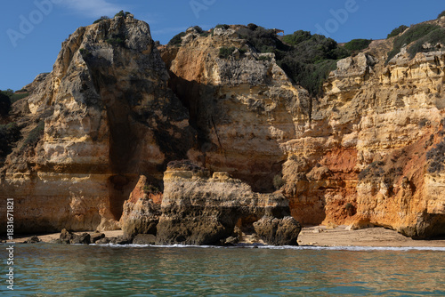 Algarve Cliffs And Hidden Beach In Portugal