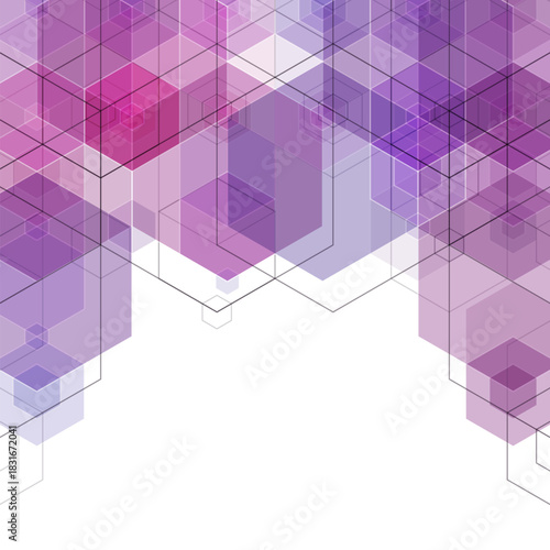 Purple geometric background. Vector illustration. polygonal style. Hexagons. eps 10