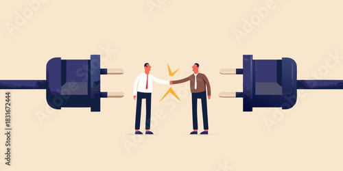 Business connection or partnership concept with two businessmen shaking hands