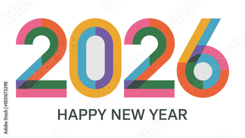 Happy New Year 2026: A vibrant and colorful design wishing viewers a joyful beginning to the year 2026, conveying optimism and celebration for new opportunities.