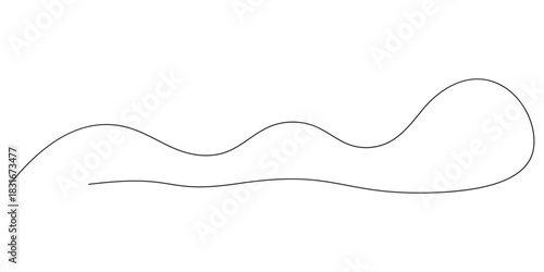 Wavy line abstract divider , curvy squiggle continuous line art, modern minimal minimalist decorative design illustration