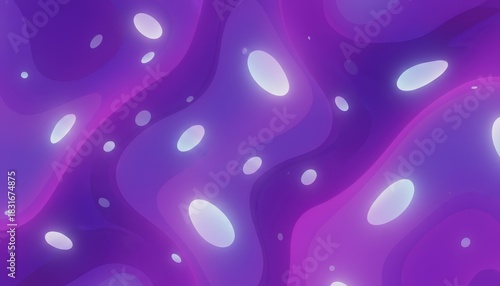 Abstract purple fluid cellular pattern with glossy highlights.